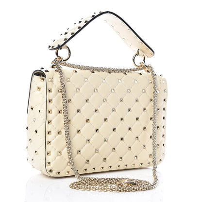 Valentino Garavani Nappa Medium Rockstud Spike Shoulder Bag Light Ivory 3 of 10