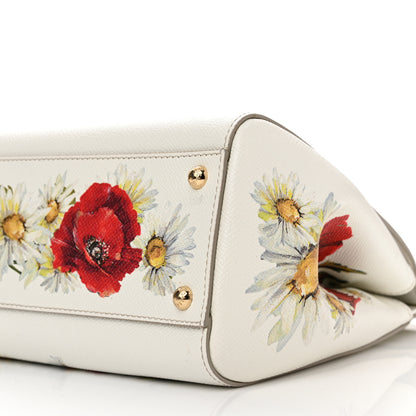 Dolce & Gabbana DOLCE & GABBANA Dauphine St.Giap Papaveri Print Medium Miss Sicily Satchel White Multicolor 10 of 11