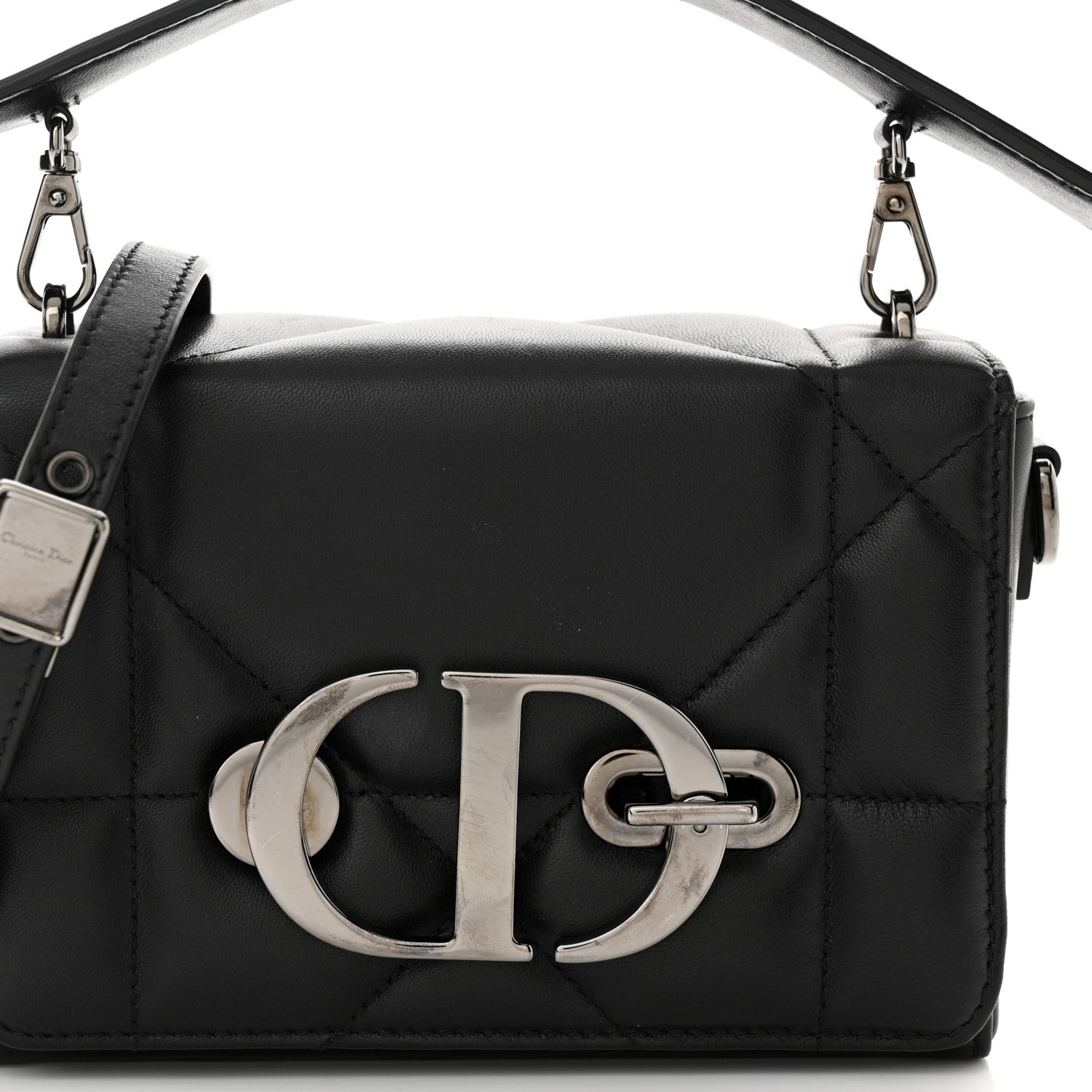 Christian Dior Lambskin Maxi Cannage Small 30 Montaigne Chain Top Handle Bag Black 6 of 11