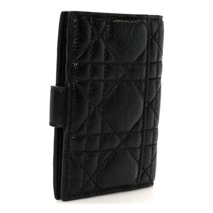 Christian Dior Supple Calfskin Cannage Caro Dandelion Card Holder Black 3 of 9