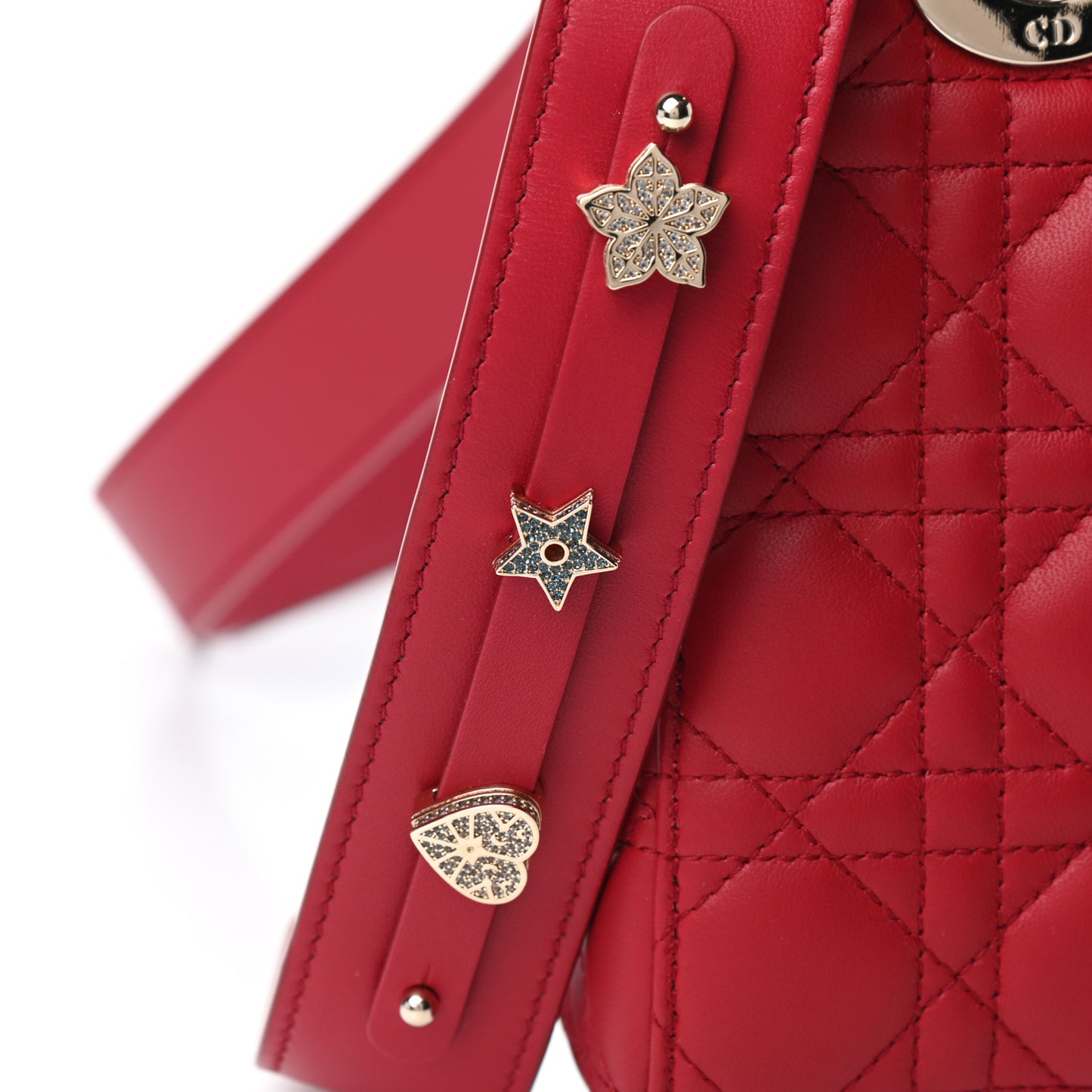 Lambskin Cannage Small My ABCDior Lady Dior Red