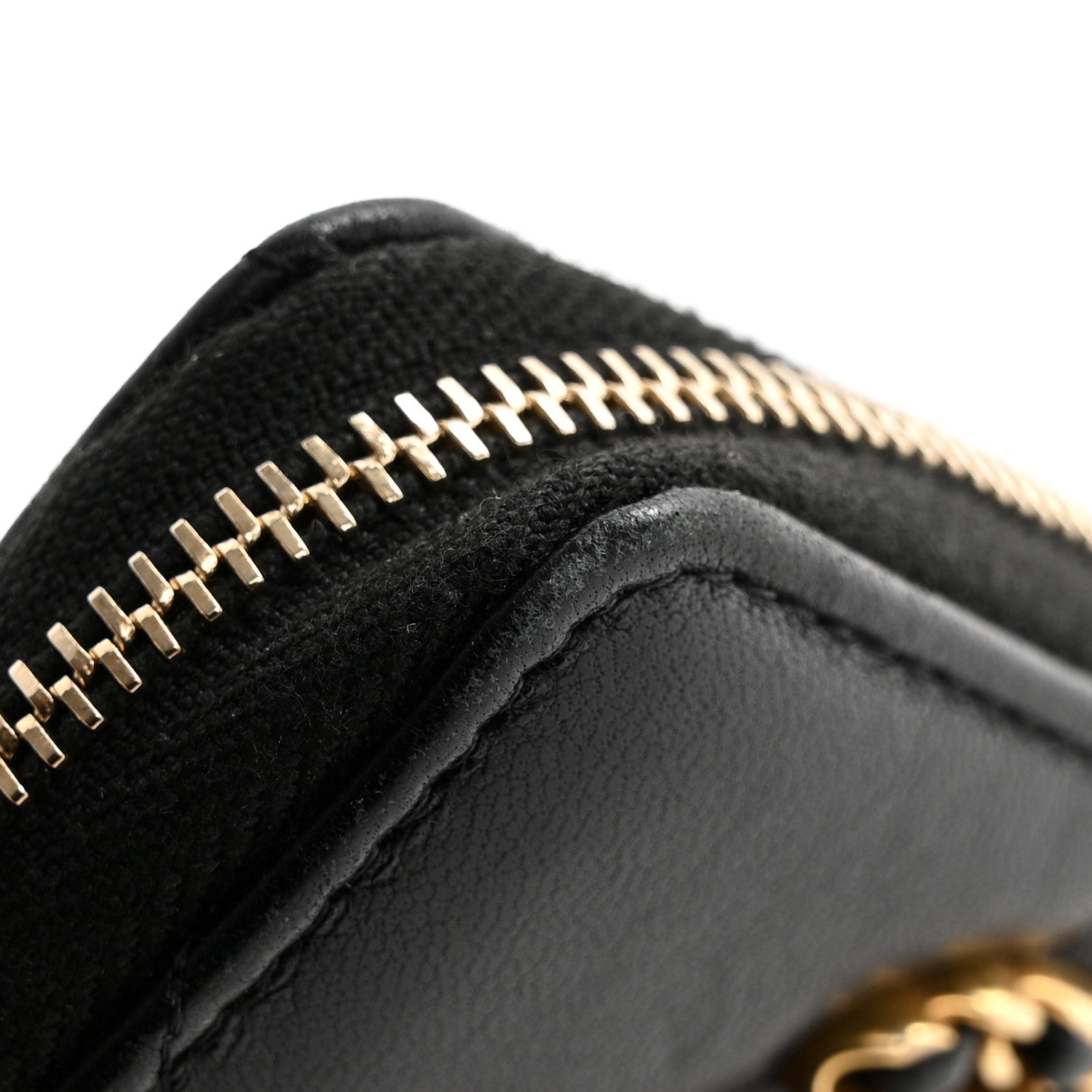 Chanel Lambskin Quilted Chanel 19 Zip Around Coin Purse Wallet Black 8 of 9