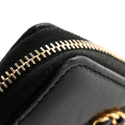 Chanel Lambskin Quilted Chanel 19 Zip Around Coin Purse Wallet Black 8 of 9