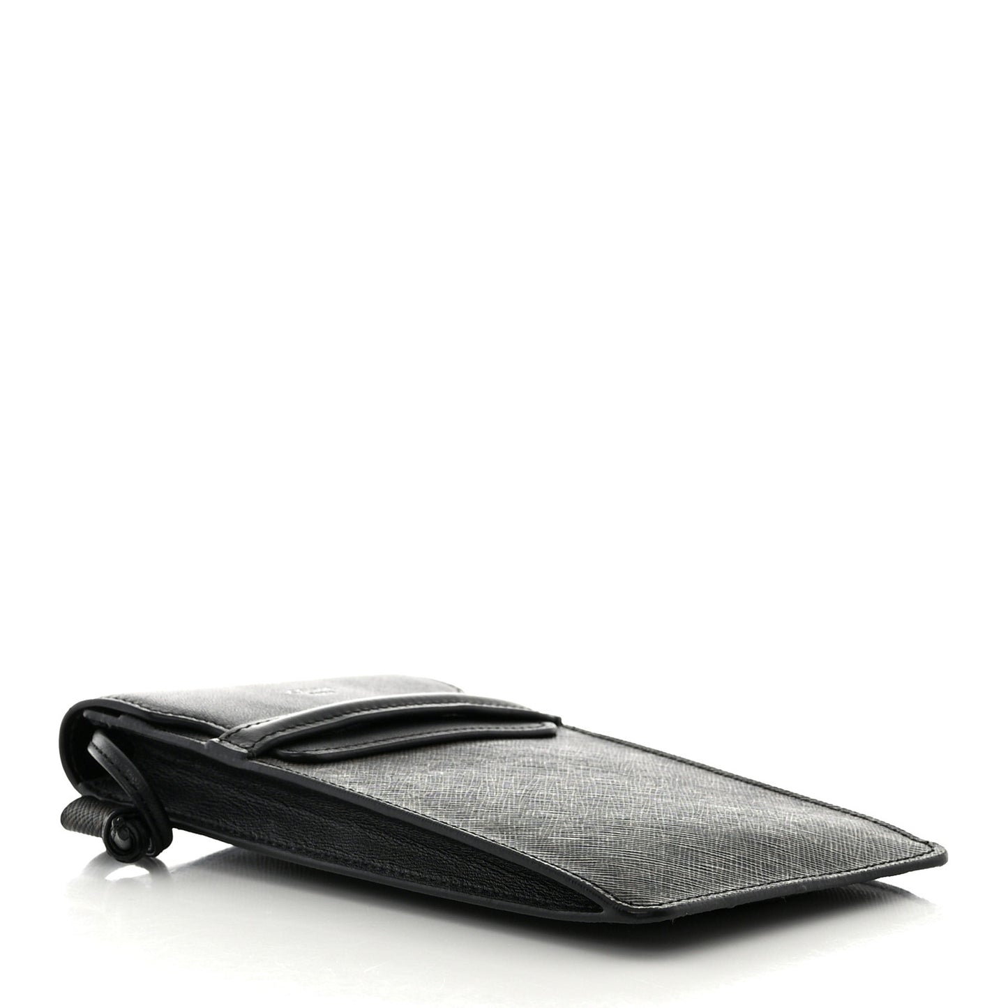 Triomphe Canvas Lambskin Phone Pouch With Flap Black