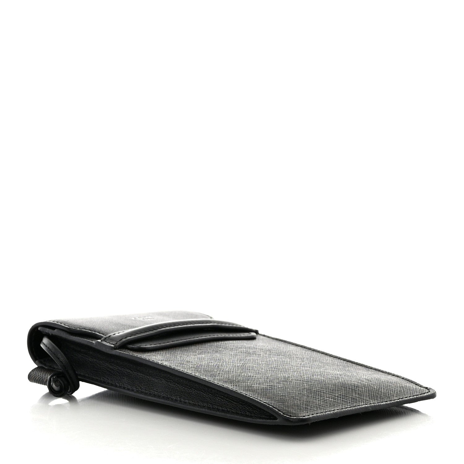 Celine Triomphe Canvas Lambskin Phone Pouch With Flap Black 5 of 8
