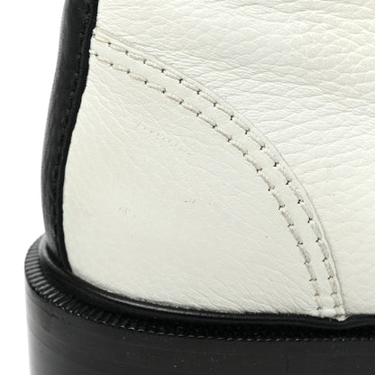 Chanel Lambskin Grained Calfskin CC Cap Toe Short Boots 39.5 White Black 11 of 14