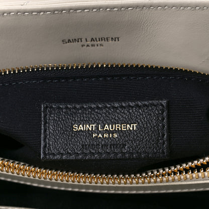 Saint Laurent Calfskin Y Quilted Monogram Medium Loulou Chain Satchel Crema Soft 7 of 11