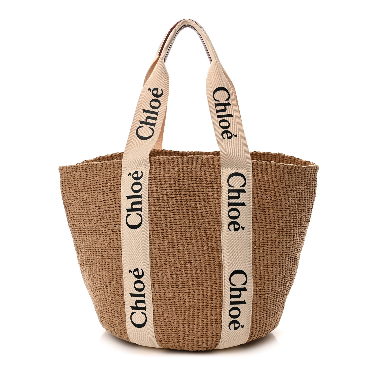 Chloe Raffia Large Woody Basket Bag White 1 of 9