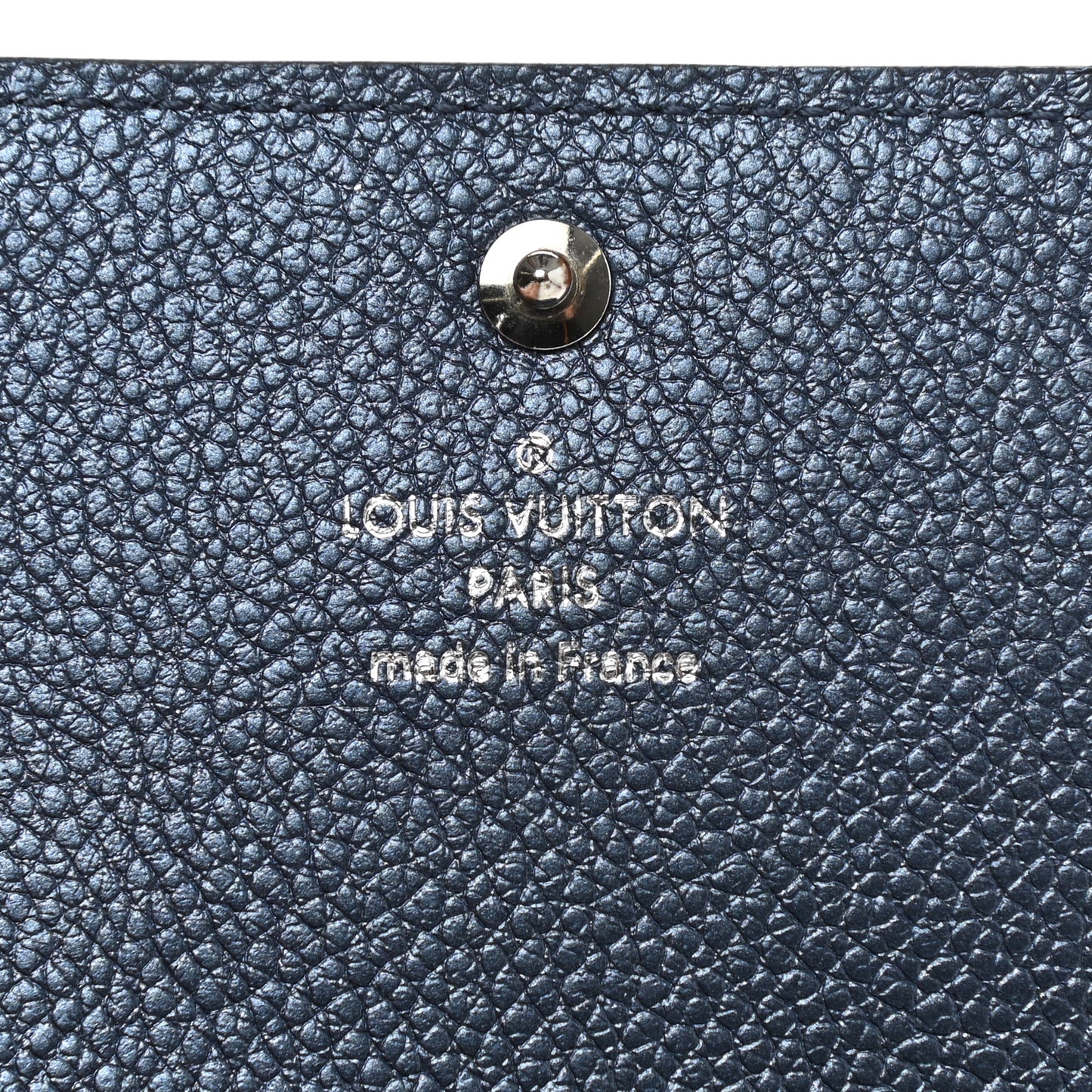 Metallic Empreinte Business Card Holder Navy Nacre