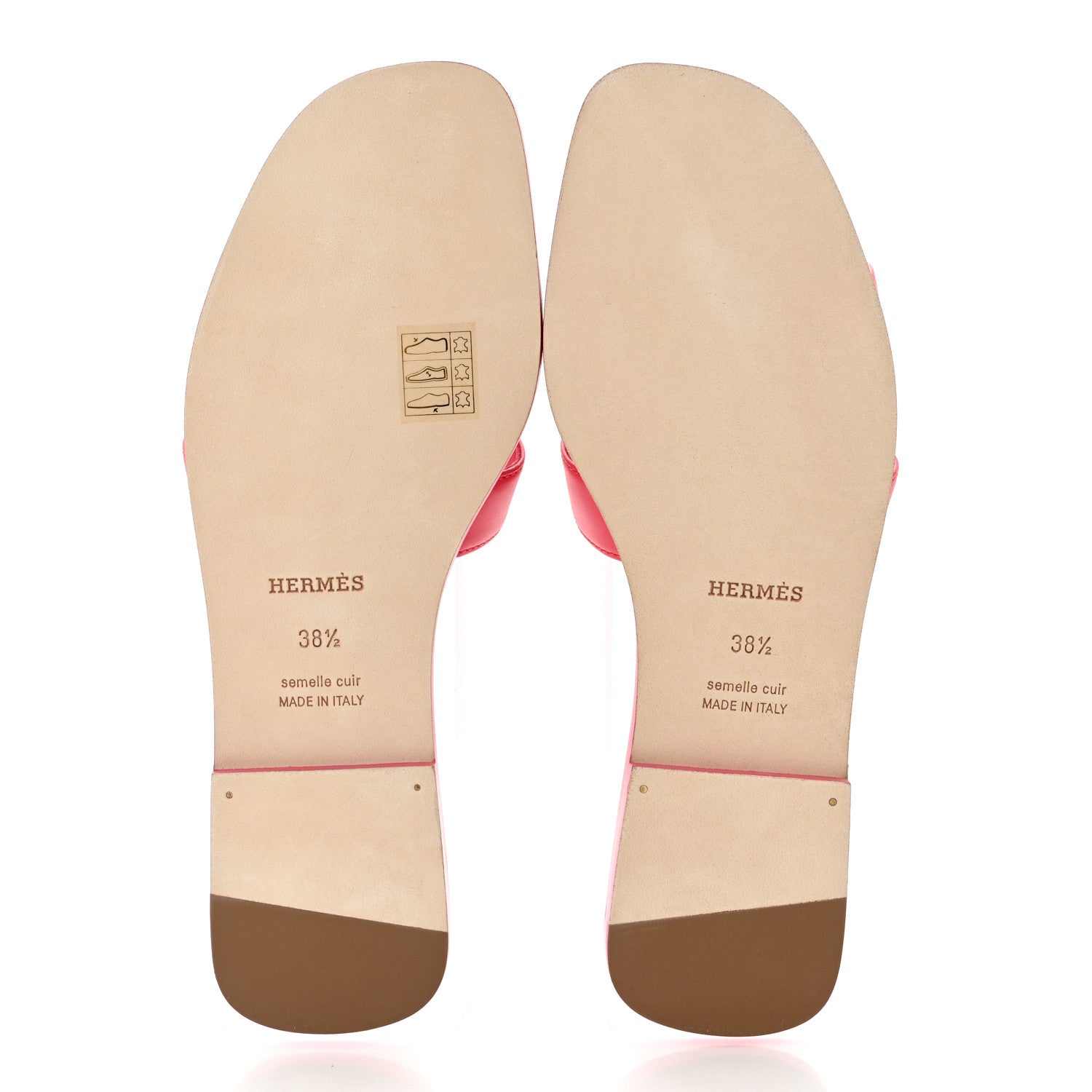Hermes Box Calfskin Oran Sandals 38.5 Rose Vinicunca 5 of 9