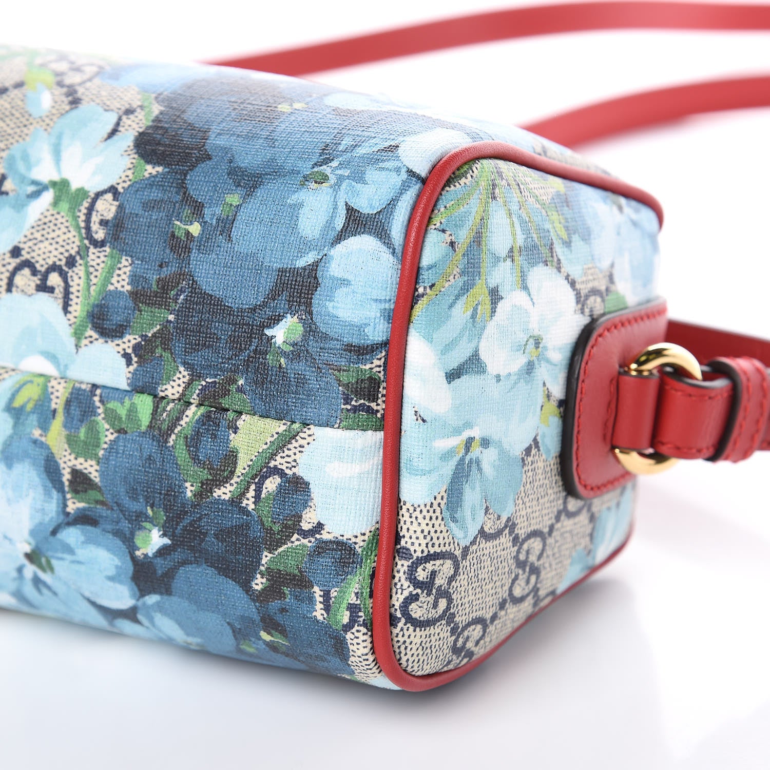 Gucci GG Supreme Monogram Blooms Mini Boston Navy Blue Hibiscus 9 of 9