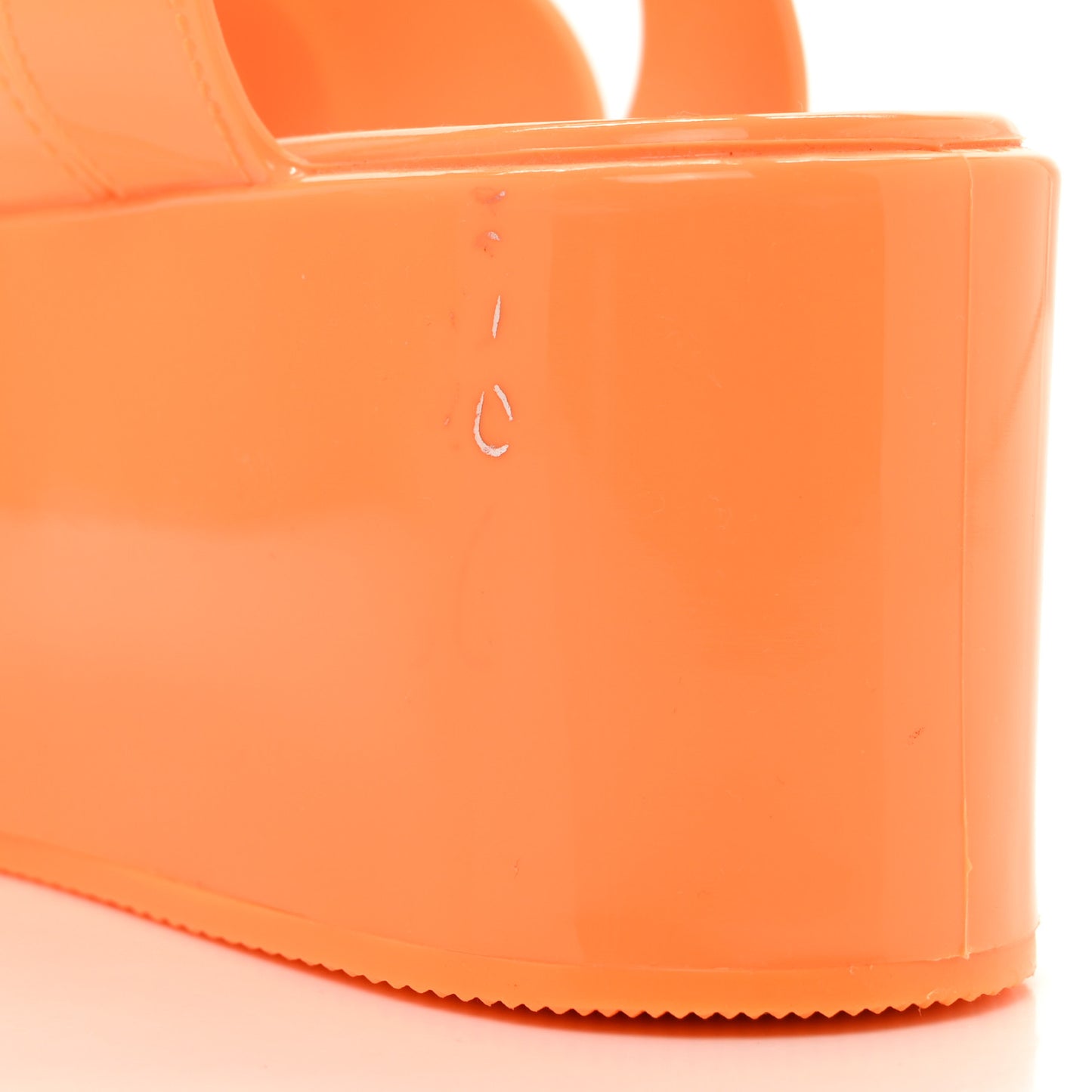 Rubber Wedge Sandals 38 Orange
