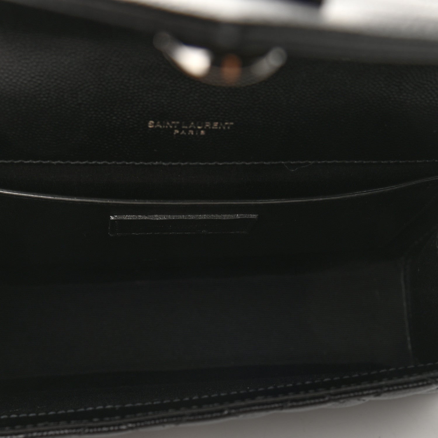 Saint Laurent Grain De Poudre Textured Mixed Matelasse Triquilt Medium Monogram Satchel Black 5 of 8