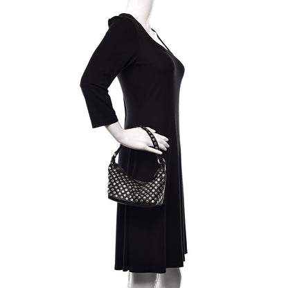 Prada Muflone Metal Studded Necessaire Shoulder Bag Black 2 of 11