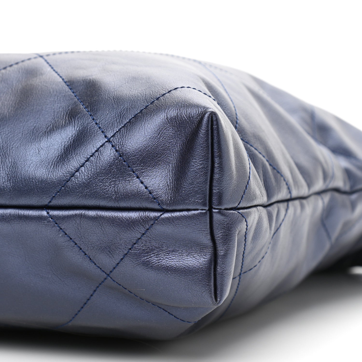 Chanel Metallic Calfskin Quilted Small Chanel 22 Navy Blue 11 of 11