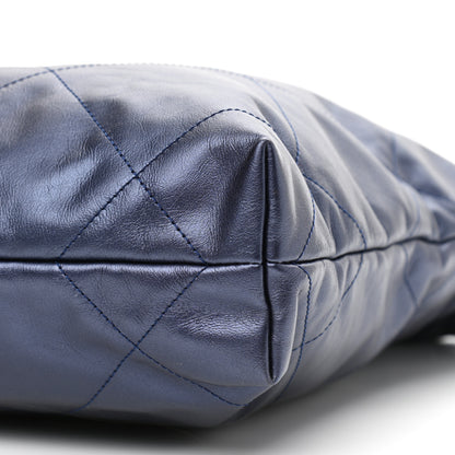 Chanel Metallic Calfskin Quilted Small Chanel 22 Navy Blue 11 of 11