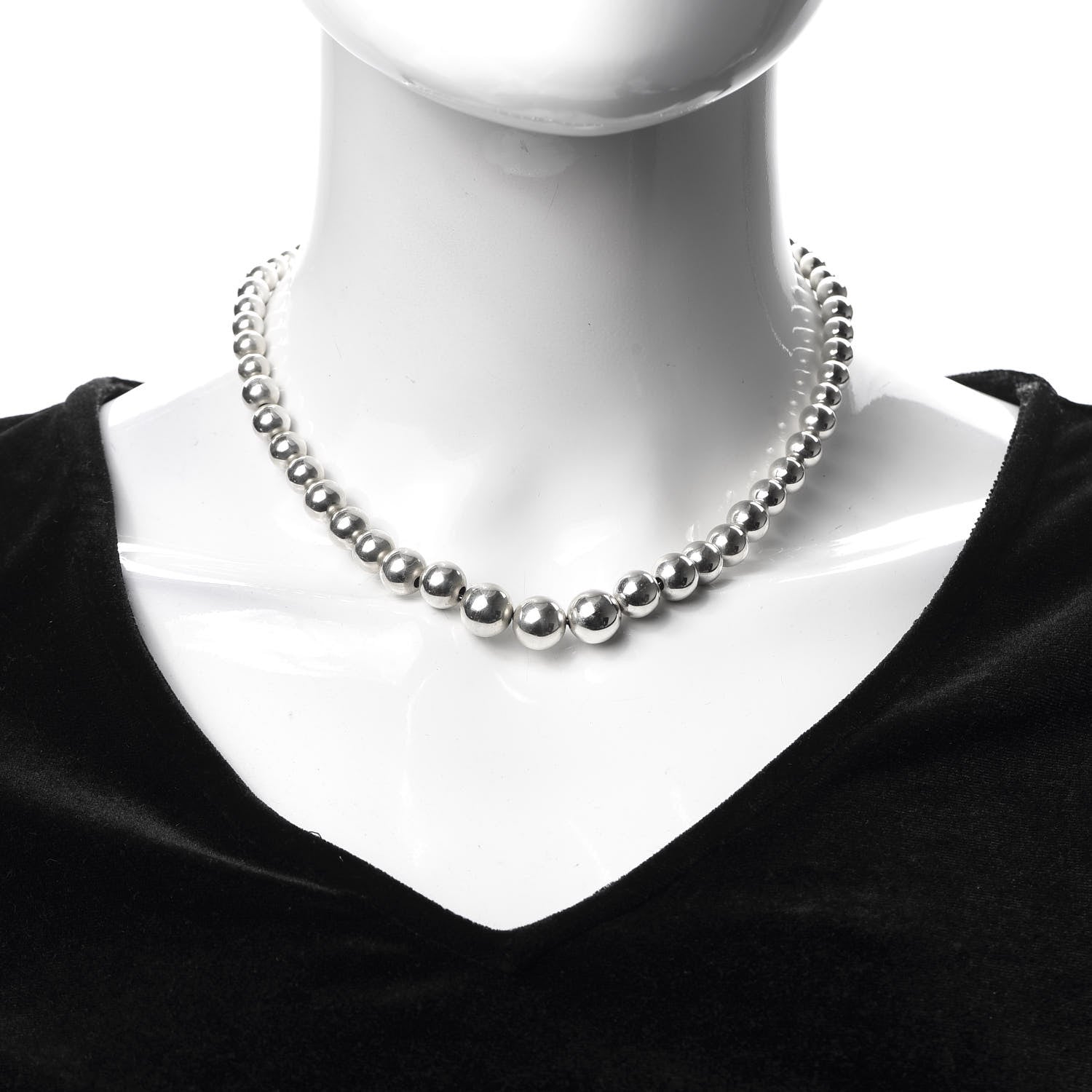 Tiffany Sterling Silver HardWear Graduated Ball Necklace 2 of 6