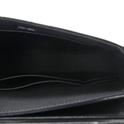 Chanel Shiny Aged Calfskin Quilted Top Handle Clutch With Chain Black 5 of 11