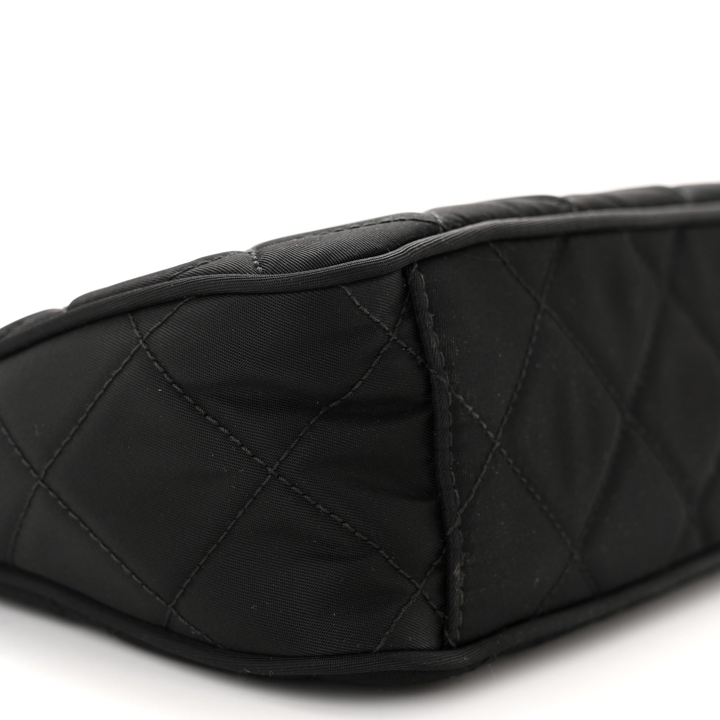 Nylon Tessuto Impuntu Quilted Crossbody Bag Black