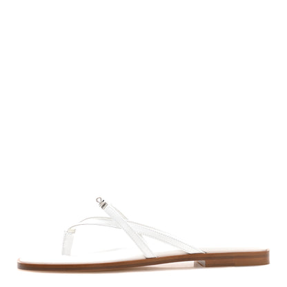 Hermes Calfskin Miss Sandals 38 White 1 of 8