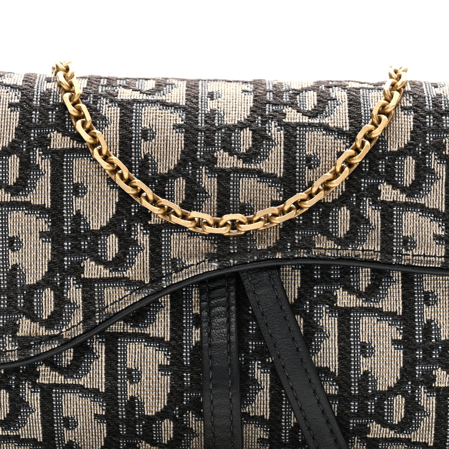 Christian Dior Oblique Saddle Chain Long Wallet Blue 8 of 9