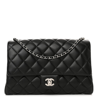 Chanel Lambskin Quilted Clutch With Chain Flap Black 1 of 12