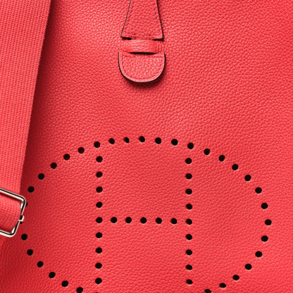 Hermes Taurillon Clemence EVELYNE III PM Rouge de Coeur 7 of 9