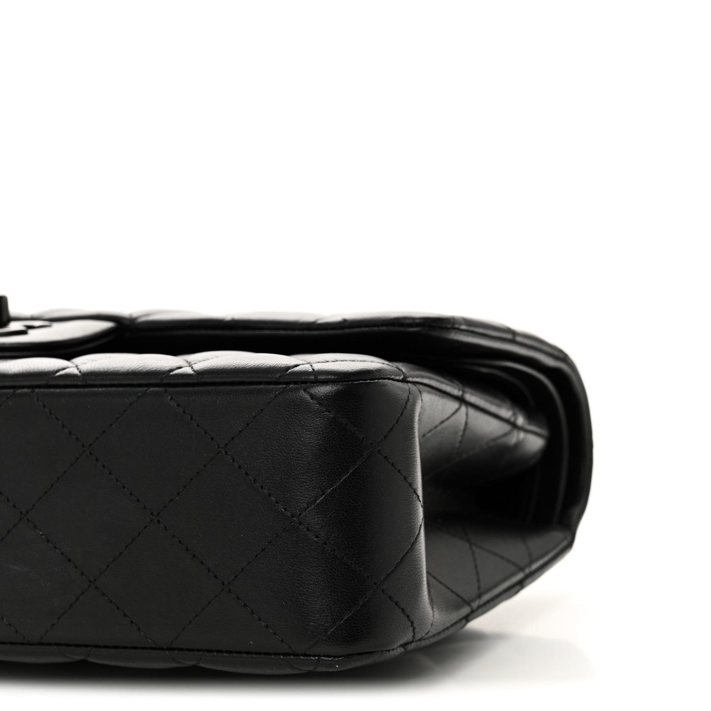 Lambskin Quilted Medium Double Flap So Black