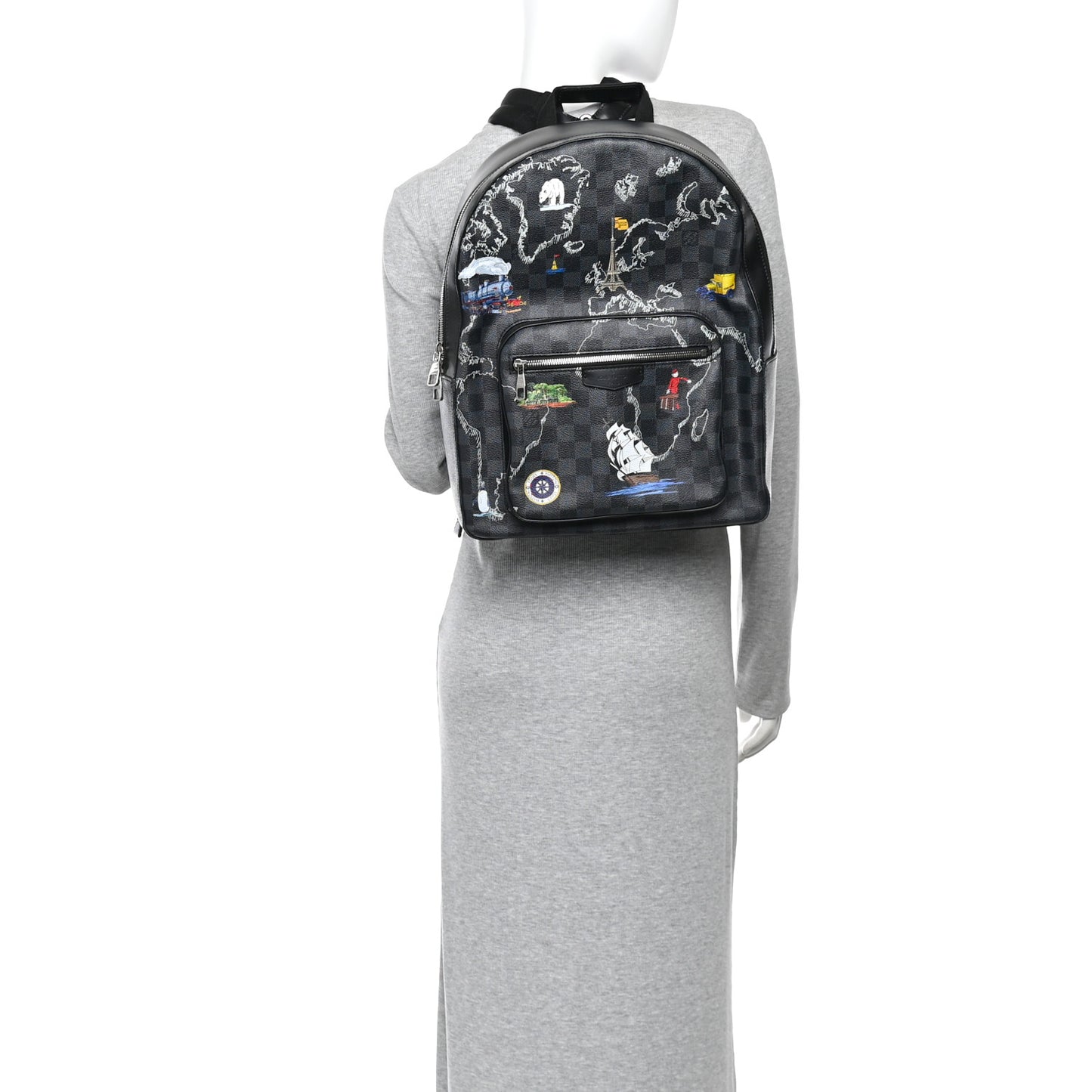 Damier Graphite World Map Josh Backpack