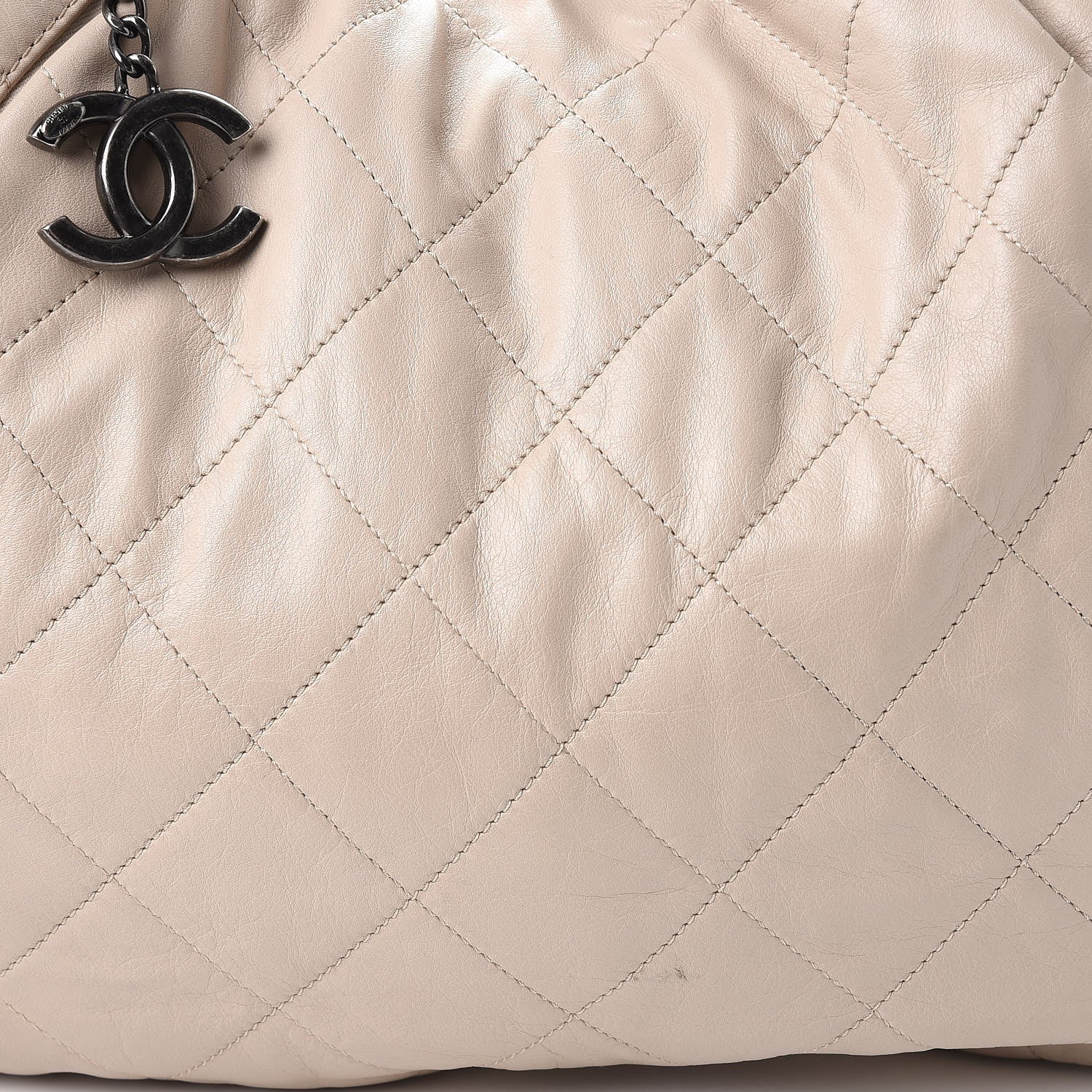 Chanel Calfskin Coco Pleats Hobo Beige 9 of 12