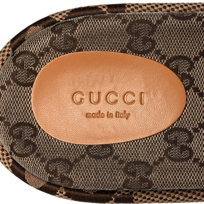 Gucci Monogram Jumbo GG Platform Slide Wedge Sandals 39 Camel Ebony 8 of 10
