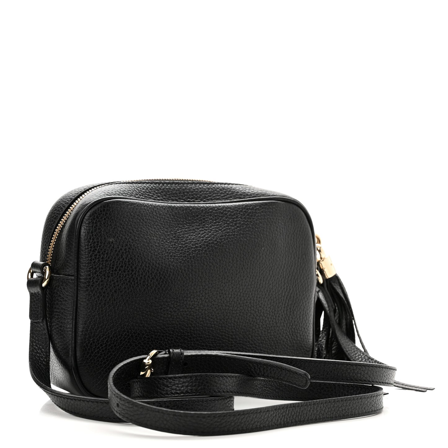 Pebbled Calfskin Small Soho Disco Bag Black