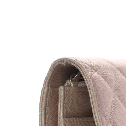 Chanel Iridescent Caviar Quilted Wallet On Chain WOC Beige 18 of 23