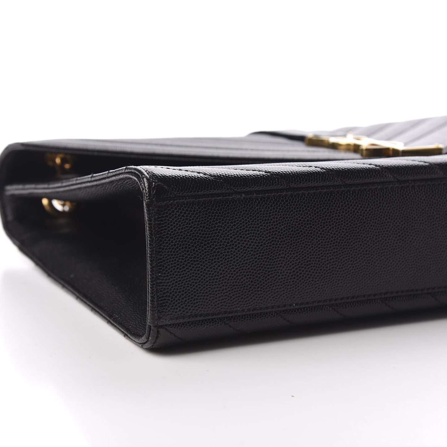 Grain De Poudre Matelasse Chevron Large Monogram Satchel Black