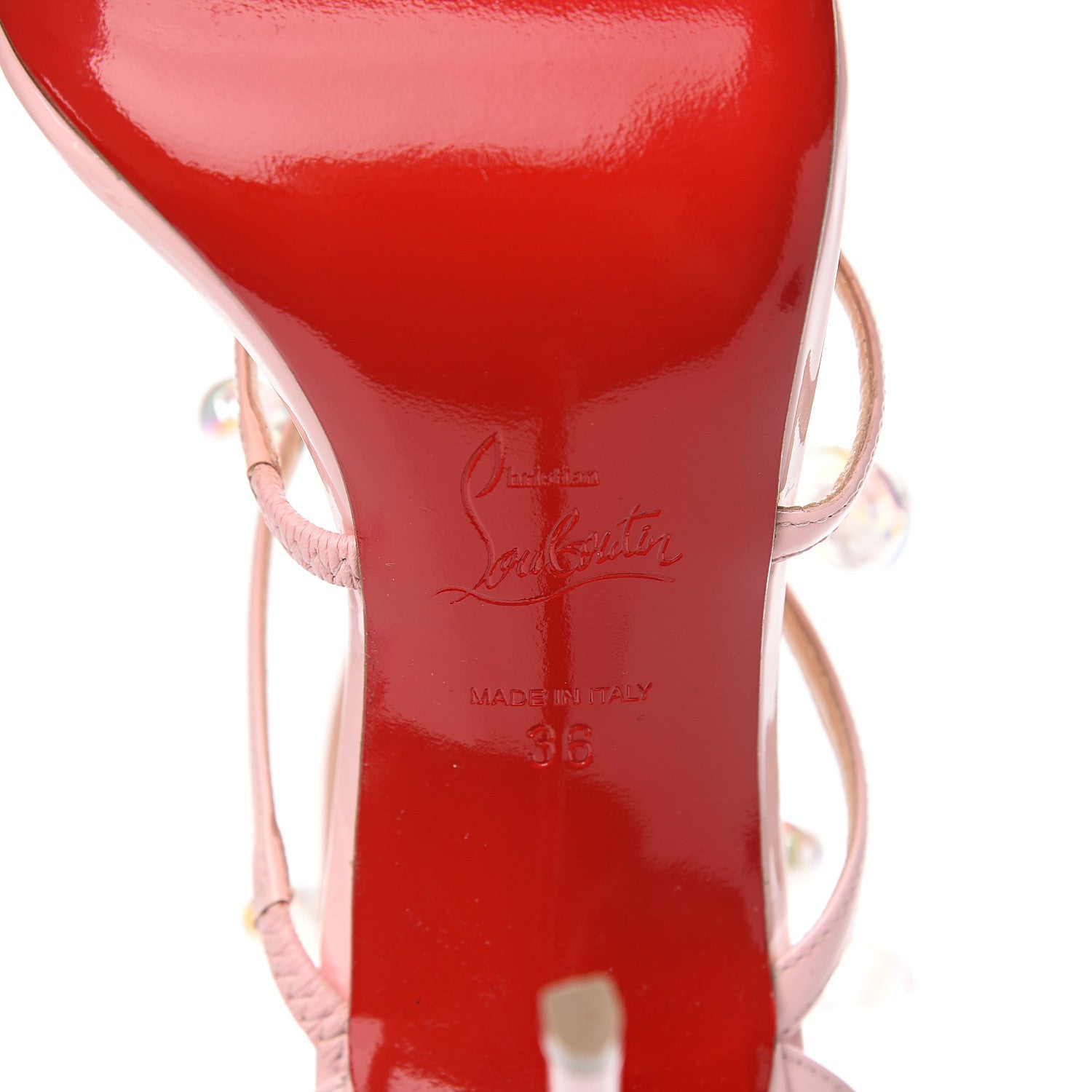 Christian Louboutin Patent Atonana 100 Sandals 36 Pompadour 6 of 8