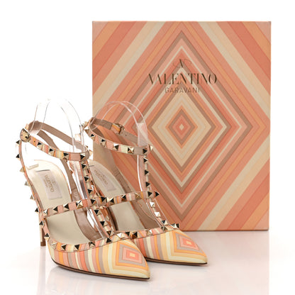 Valentino Garavani Nappa Native Couture 1975 Rockstud Ankle Strap 100mm Pumps 40 Mandarin Sorbet 8 of 8