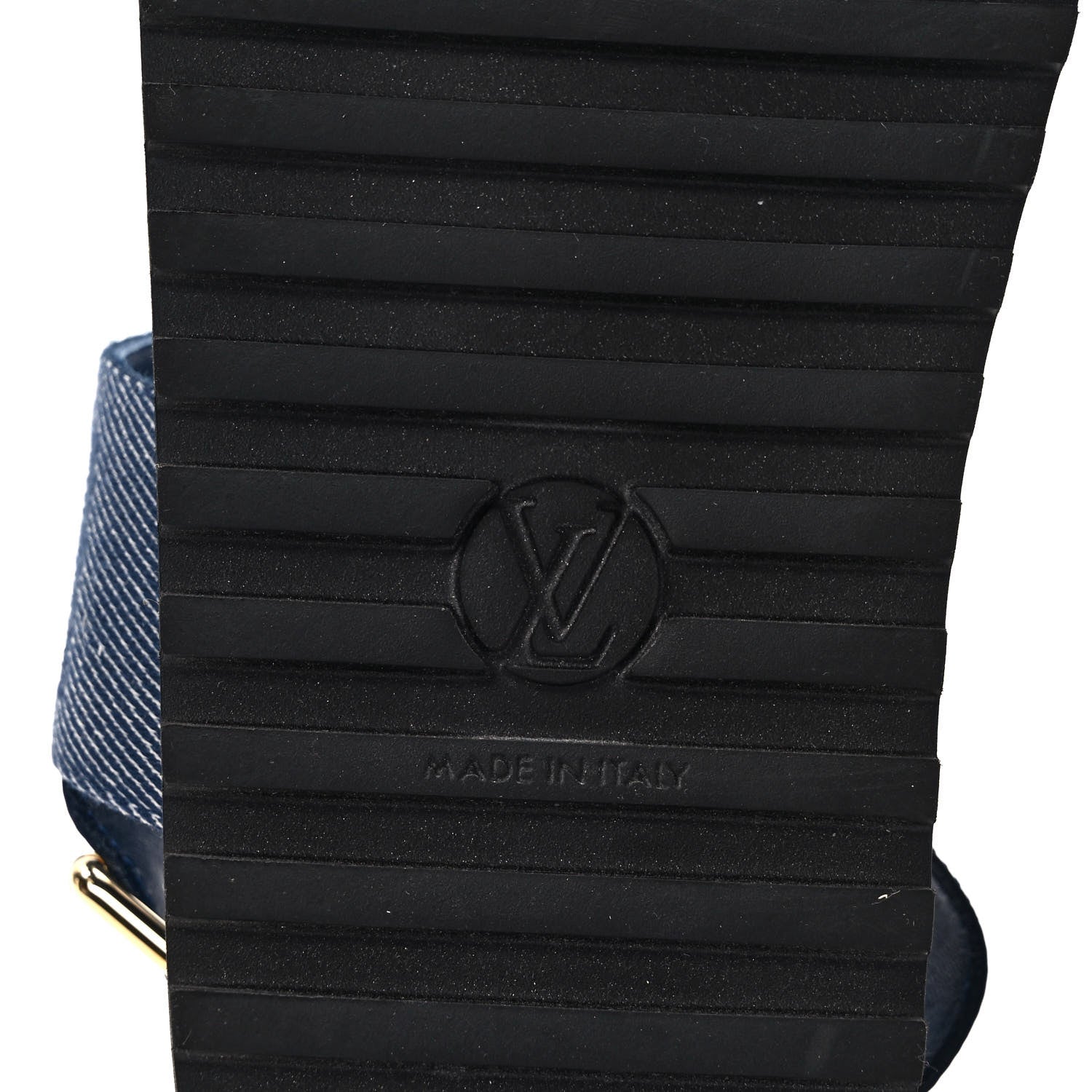 Louis Vuitton Monogram Denim Paseo Flat Comfort Sandals 37 Navy Blue 6 of 8