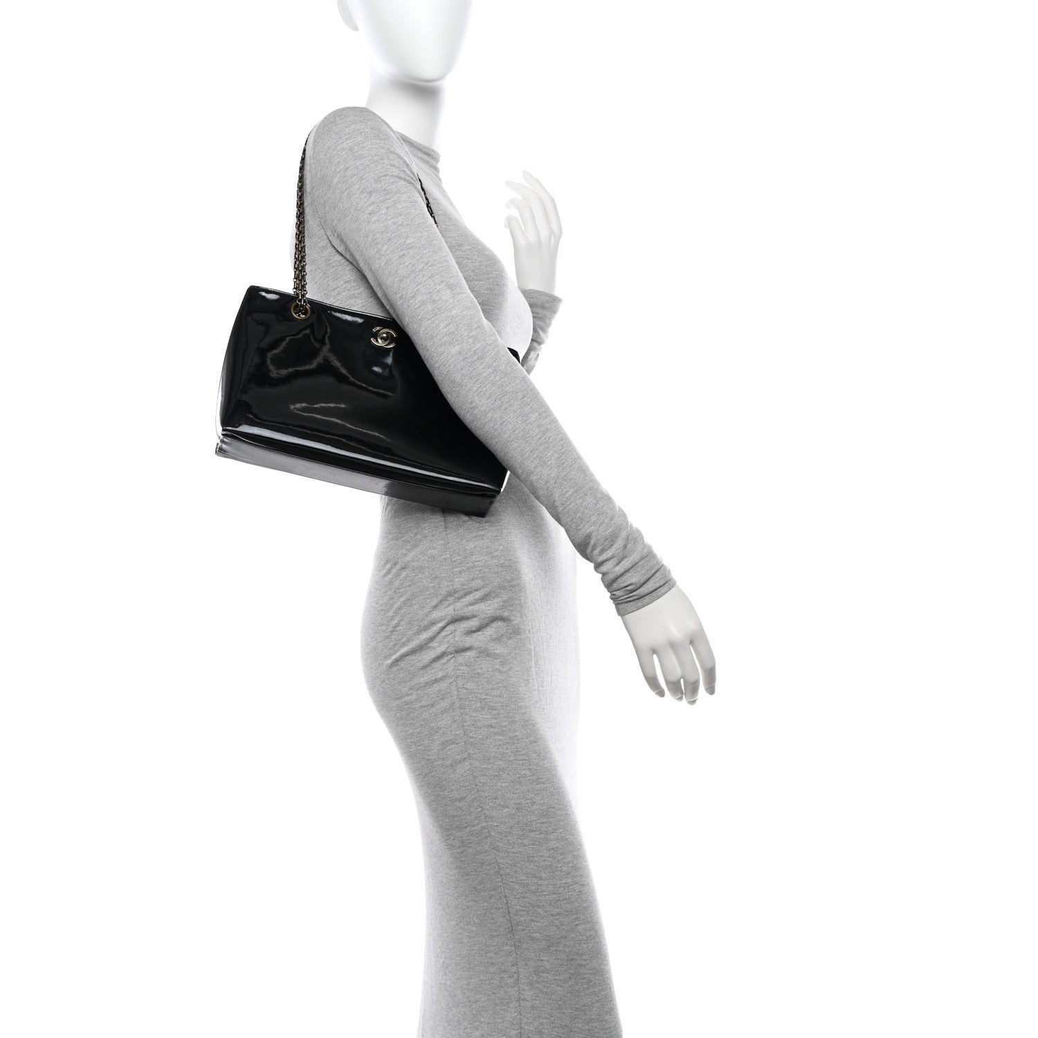 Chanel Patent Mademoiselle Tote Black 2 of 13
