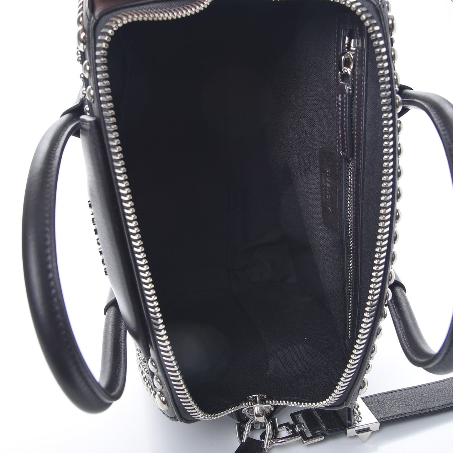 Calfskin Medium Studded Bi-Color Antigona Black White
