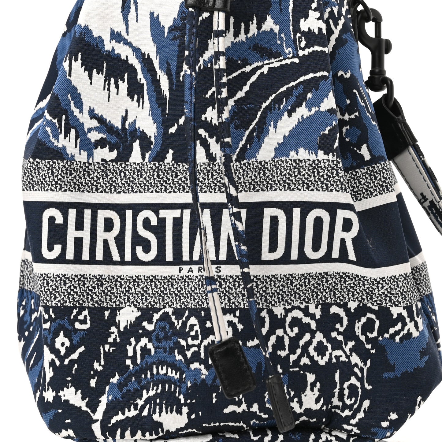 Technical Fabric Embroidered Palm Tree Toile De Jouy DiorTravel Pouch Blue