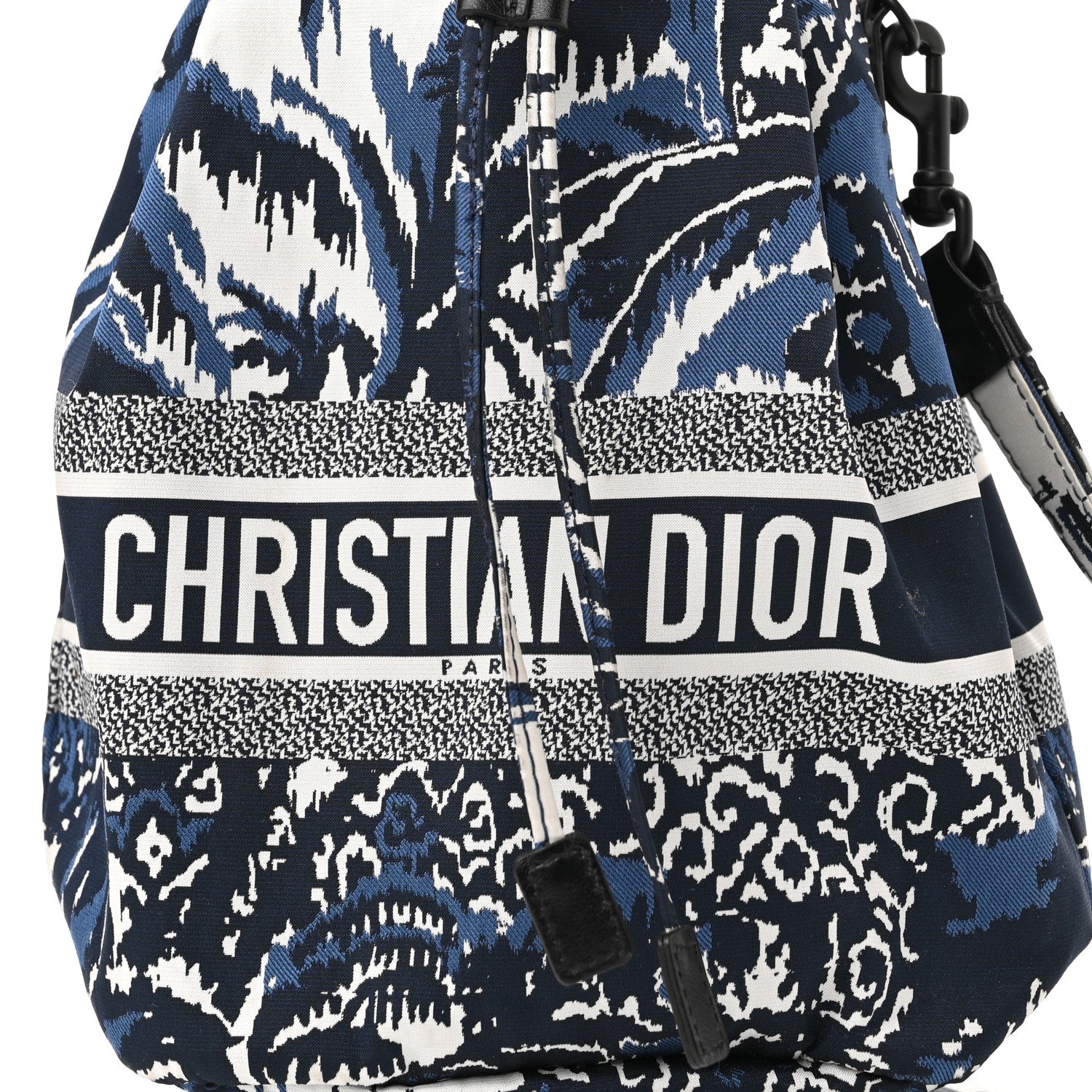 Christian Dior Technical Fabric Embroidered Palm Tree Toile De Jouy DiorTravel Pouch Blue 8 of 12