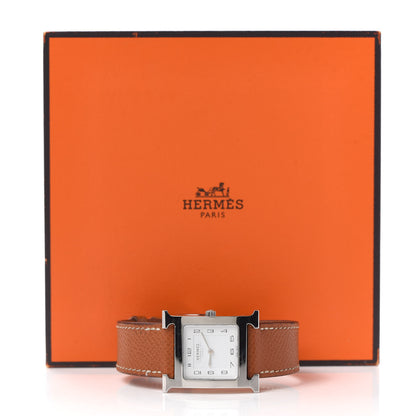 Hermes Stainless Steel Epsom 26mm Heure H Hour Quartz Watch Gold 8 of 8