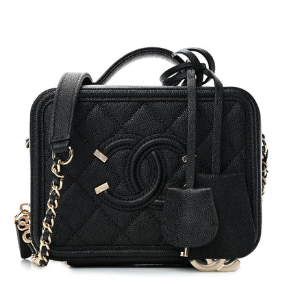 Chanel Caviar Quilted Small CC Filigree Vanity Case Black 1 of 4