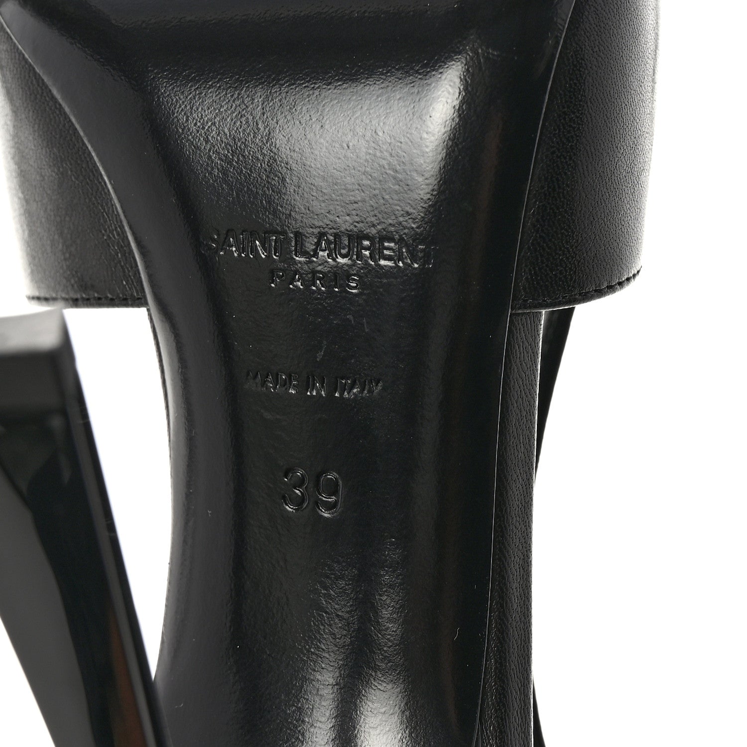 Saint Laurent Smooth Calfskin Jeanne 110 Slingback Pumps 39 Black Gold 7 of 10
