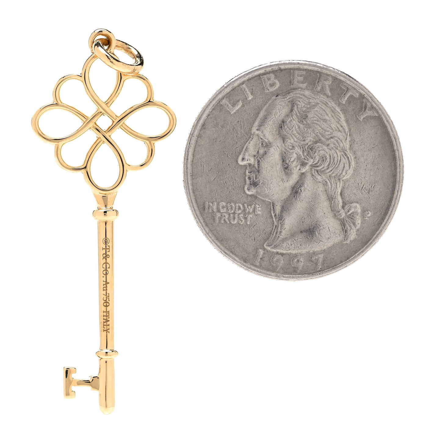 18K Yellow Gold Knot Key Pendant