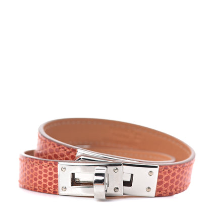 Hermes Lizard Kelly Double Tour Bracelet S Bougainvillea 1 of 3