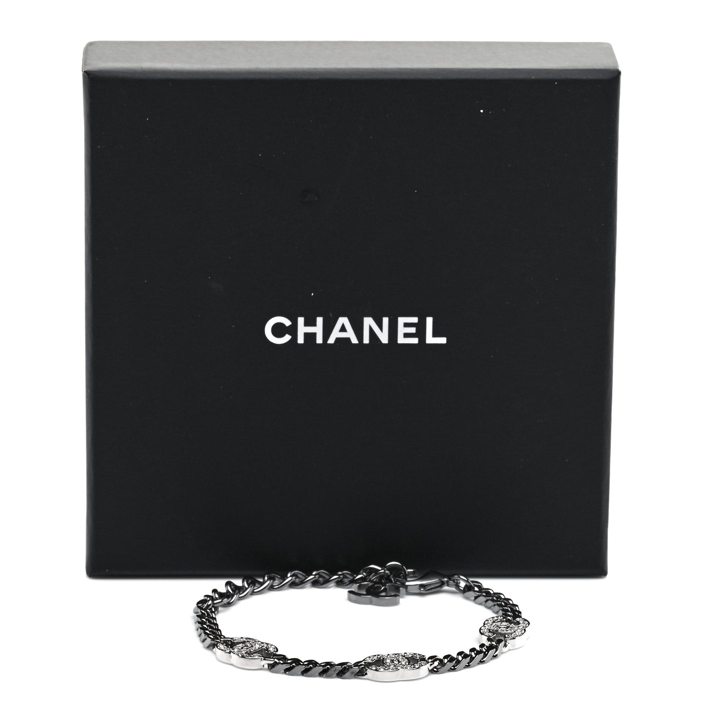 Crystal CC Chain Bracelet Silver