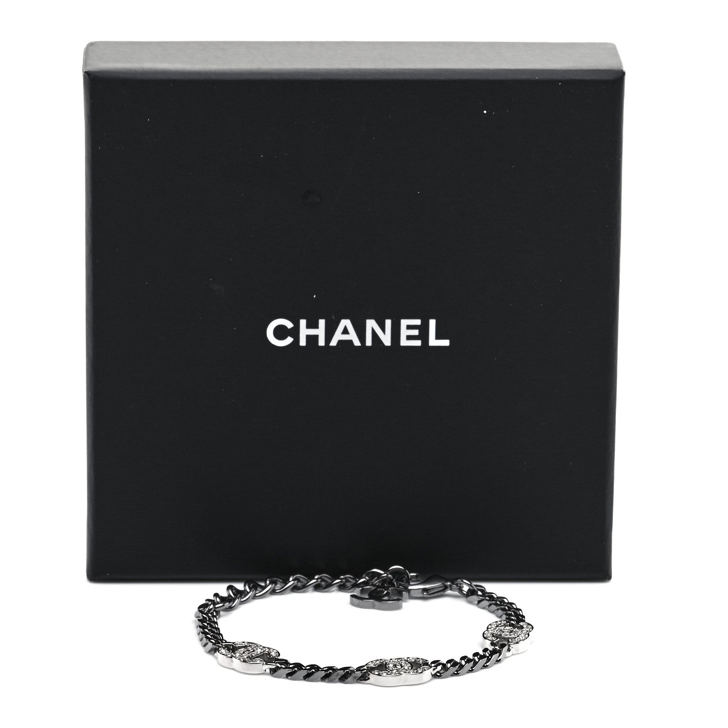 Chanel Crystal CC Chain Bracelet Silver 5 of 5