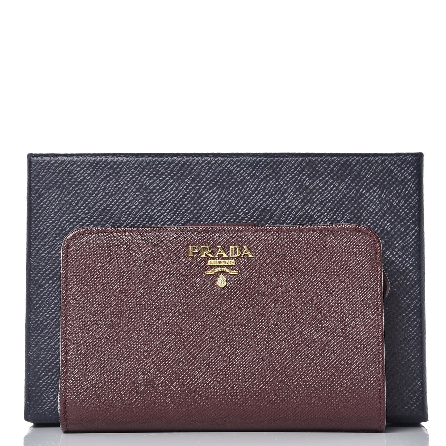 Saffiano Metal Compact Wallet Granato