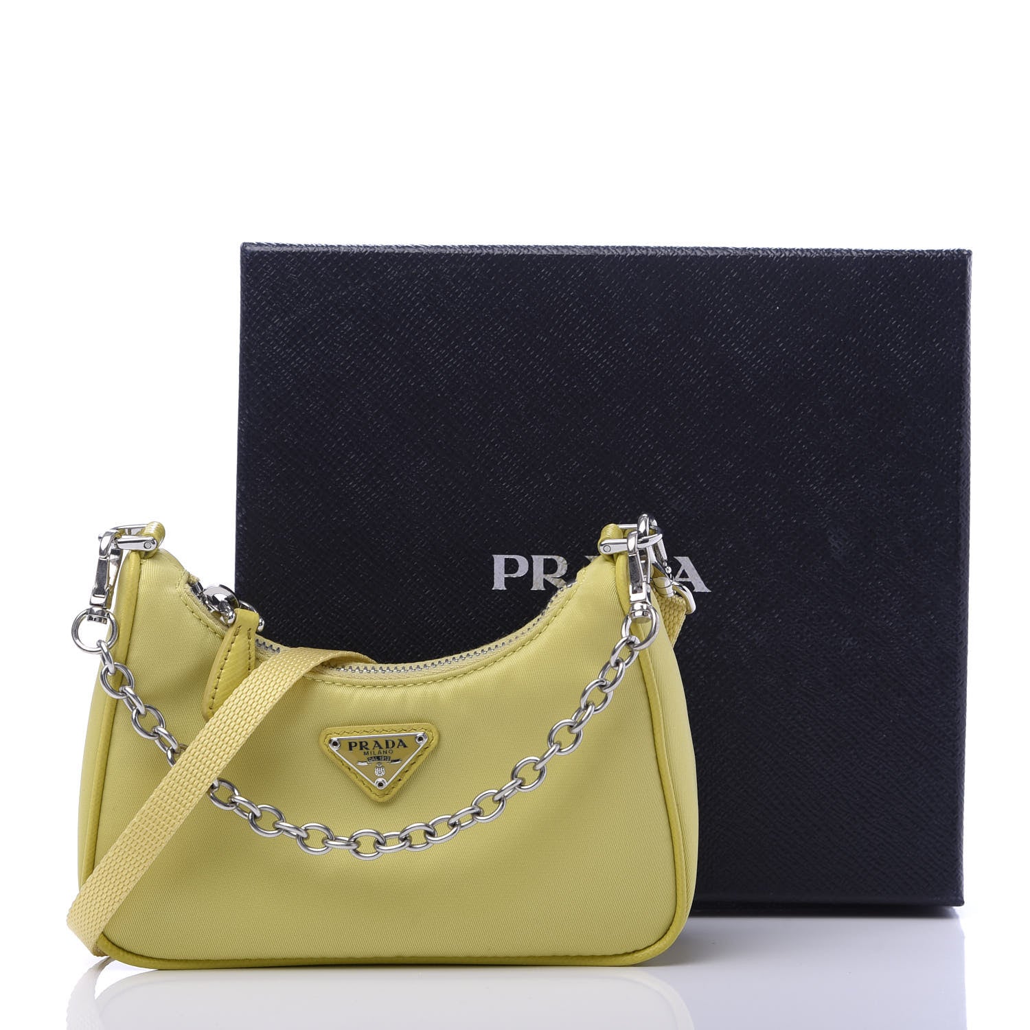 Prada Tessuto Nylon Saffiano Mini Re-Edition 2000 Shoulder Bag Ananas 10 of 10